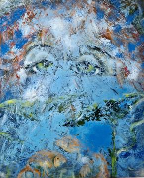 Zlate ribice (Akril-platno 40x50 - 2023) Marcela Kopitar